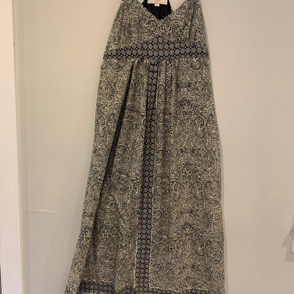 Black and White Paisley Halter Dress
